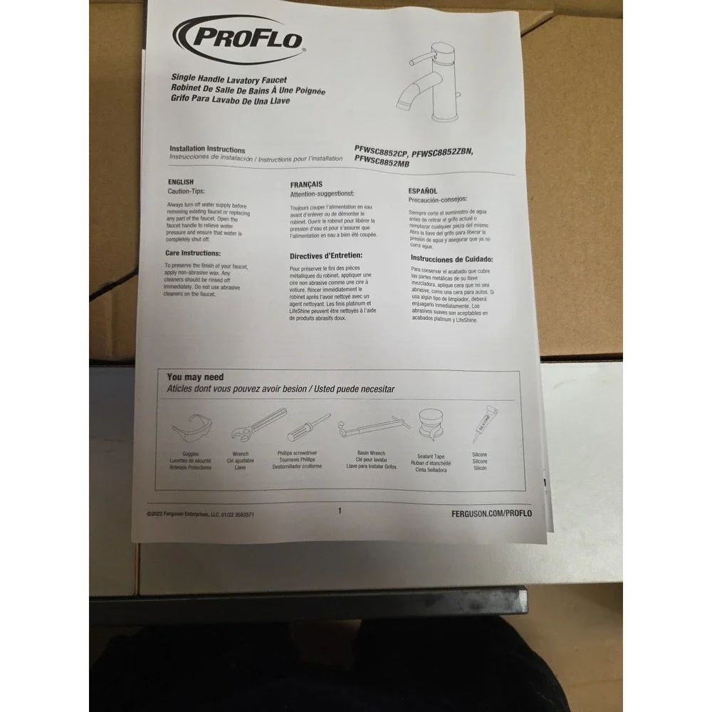 PROFLO PFWSC8852 Orrs 1.2 GPM 1‎ Hole Bathroom Faucet - Nickel